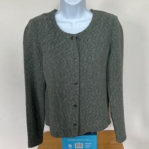 NIC+ZOE Charcoal Button-Up Blazer Sweater Size XS
